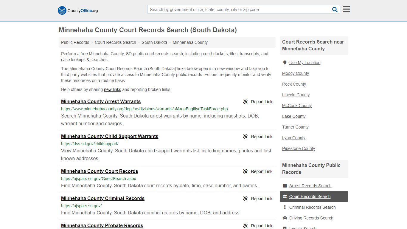 Court Records Search - Minnehaha County, SD (Adoptions ...
