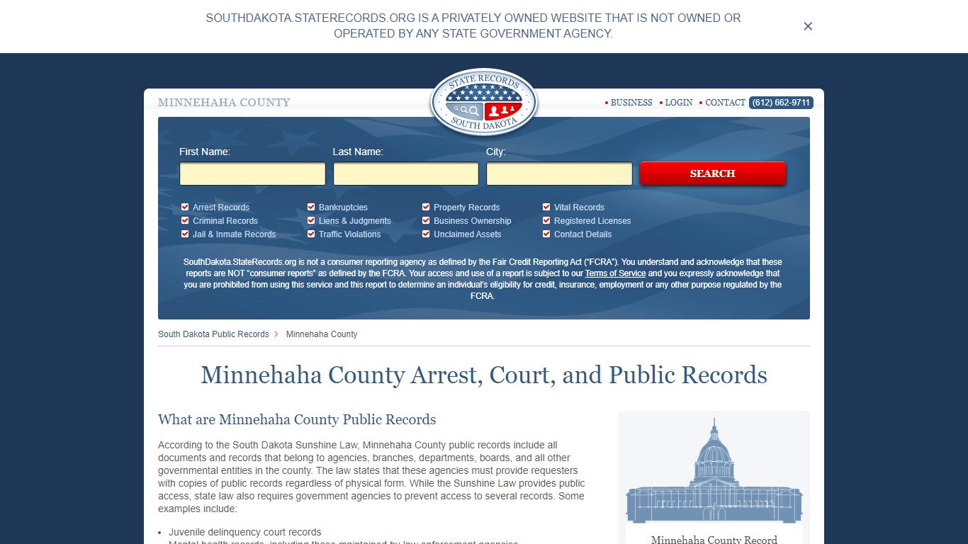 Minnehaha County Arrest, Court, and Public Records