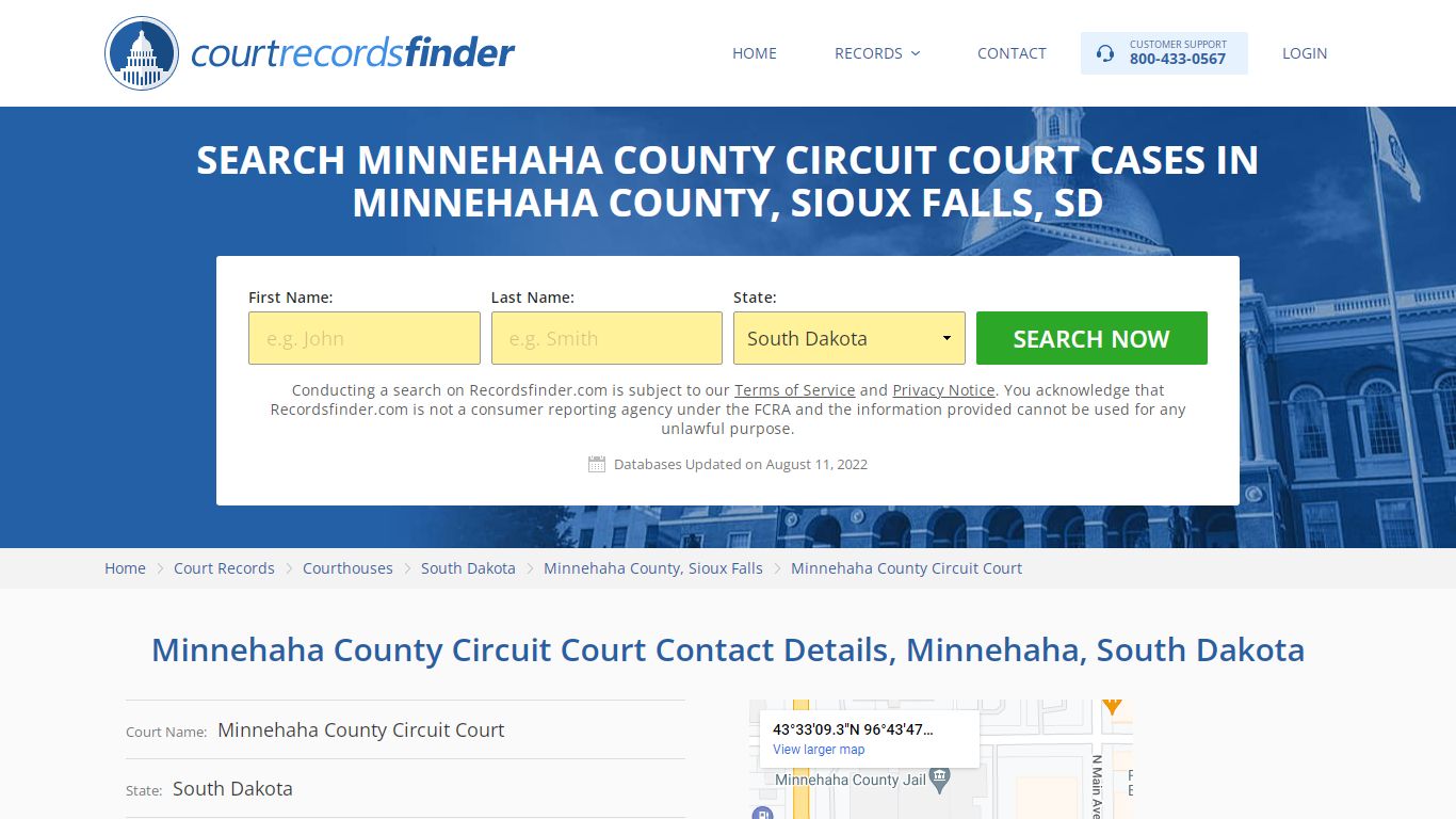 Minnehaha County Circuit Court Case Search - RecordsFinder