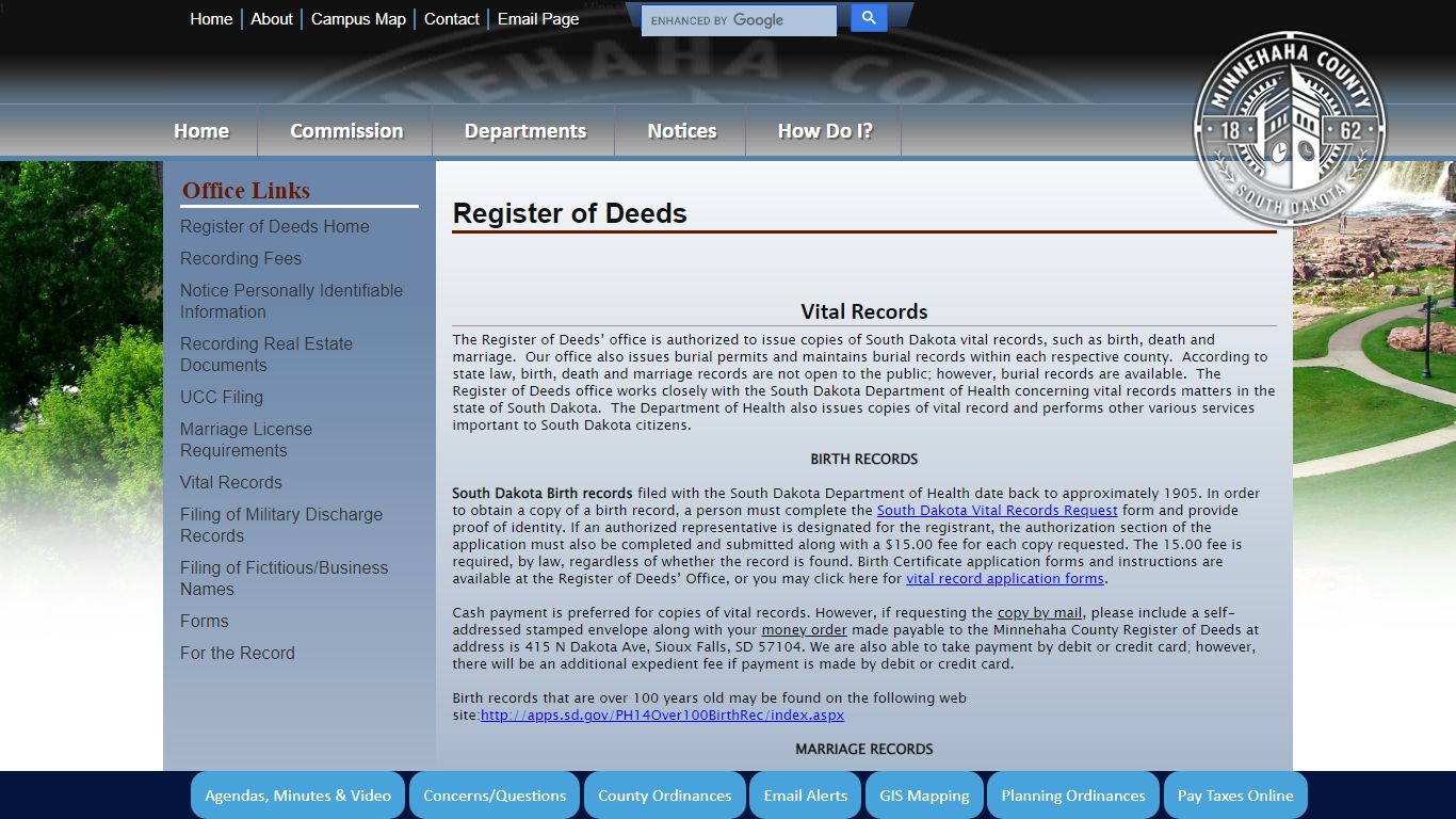 Minnehaha County, South Dakota Official Website - Register ...