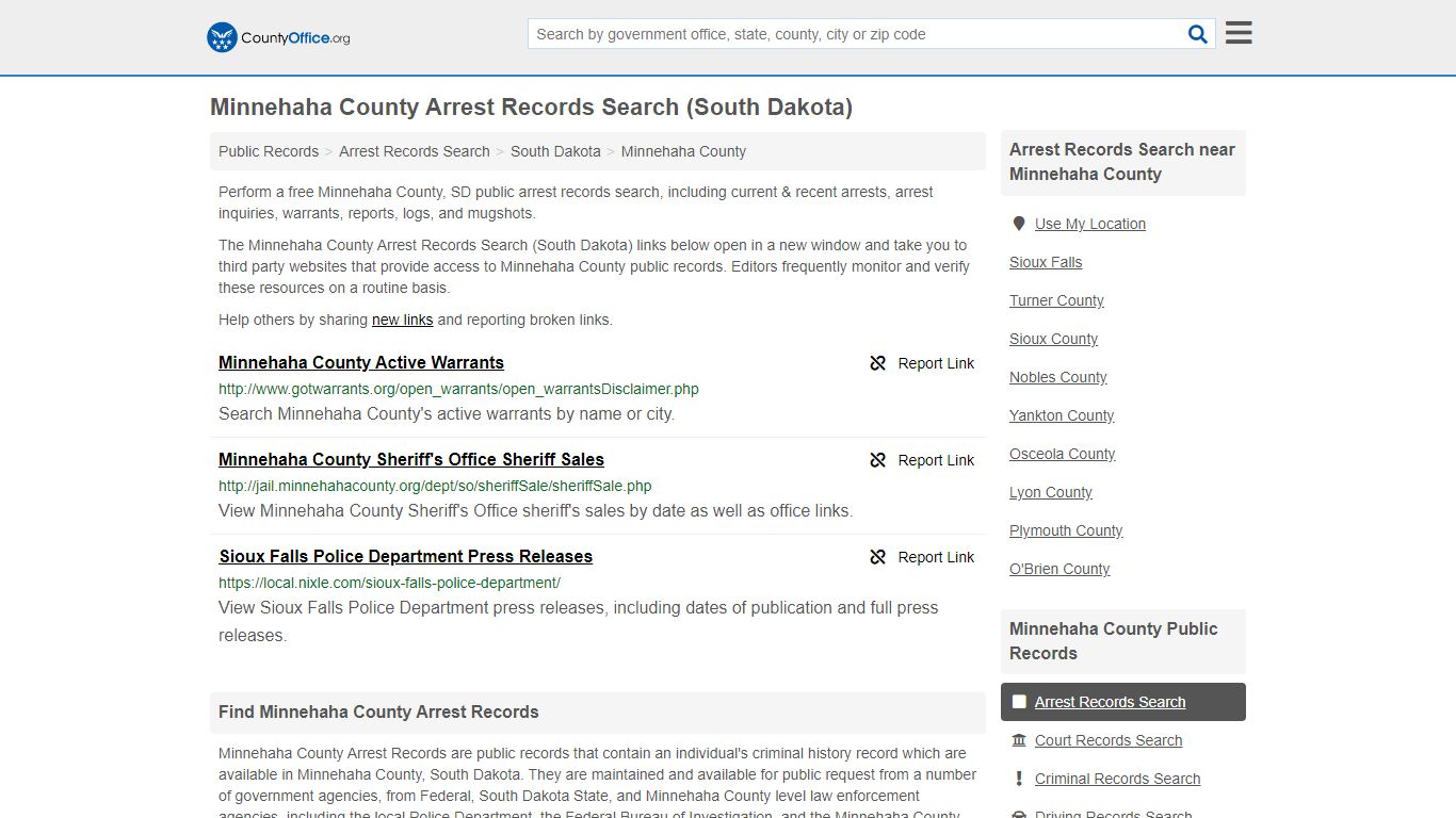 Arrest Records Search - Minnehaha County, SD (Arrests ...